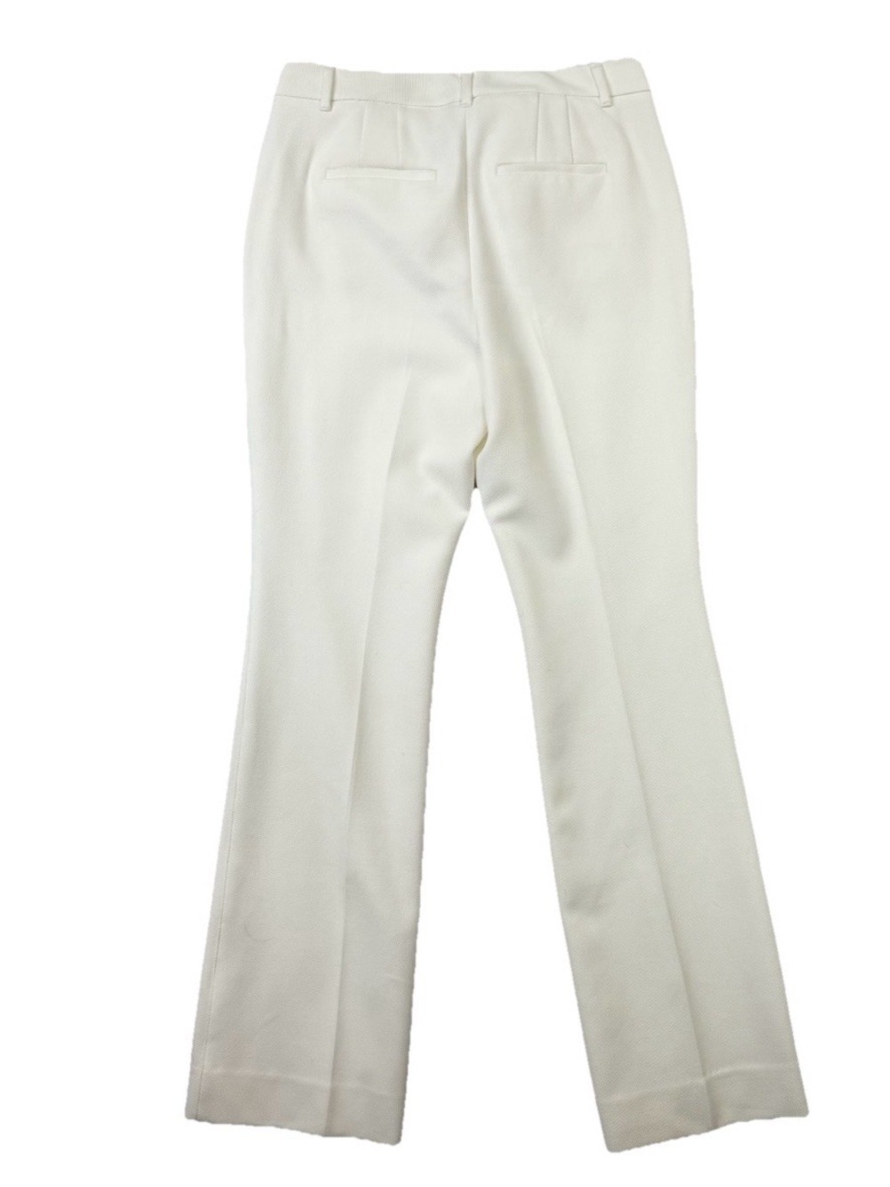 White House Black Market The Boot White Textured Flare Pants Size 4 Career - Picture 2 of 10